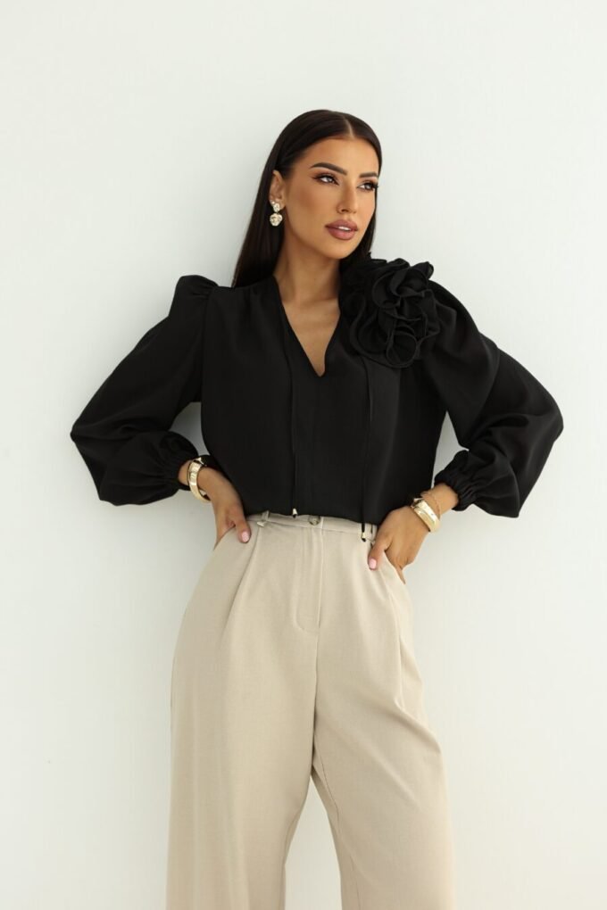 Bluzka damska Rose – czarna